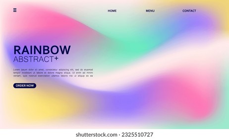 Background abstract gradient rainbow color landing page design. vector illustration. dynamic and modern style.