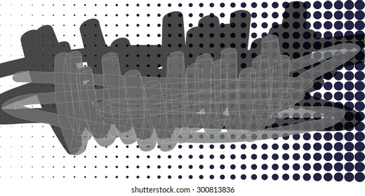 Background, abstract, graffiti, dots, vector, banner, illustration