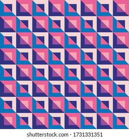 Background abstract graphic design for website, brochure, presentation, advertising promotion layout. Geometric seamless pattern diagonal chain effect. Triangle shape. Vector illustration.  