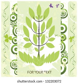 Background with abstract green tree