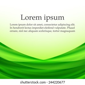 Background with abstract green waves