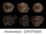 Background of abstract growth rings of a tree.Line design of a timber stump.Tree cut pattern.Wooden organic slice line creation.Vector topographic map concept.