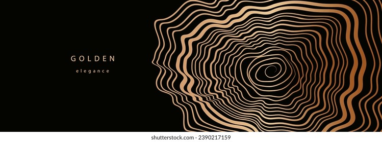 Background of abstract growth rings of a tree.Line design of a wooden stump.Tree cut pattern.Vector topographic map concept. 