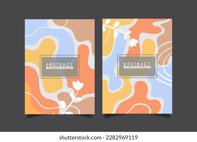 background abstract. Hand drawn abstract boho minimal organic shapes cover background