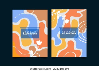 background abstract. Hand drawn abstract boho minimal organic shapes cover background