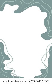 background with abstract hand drawn organic shapes stains dots lines waves. Trendy covers template in vertical format