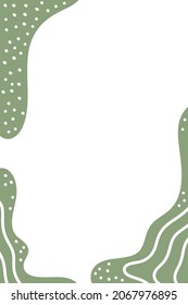background with abstract hand drawn organic shapes stains dots lines waves. Trendy covers template in vertical format