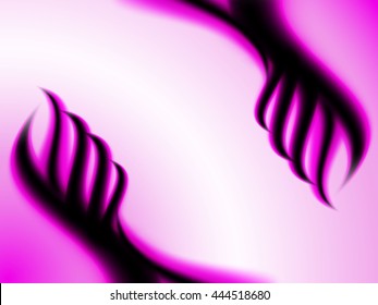 Background with abstract hands in black and pink color, vector illustration