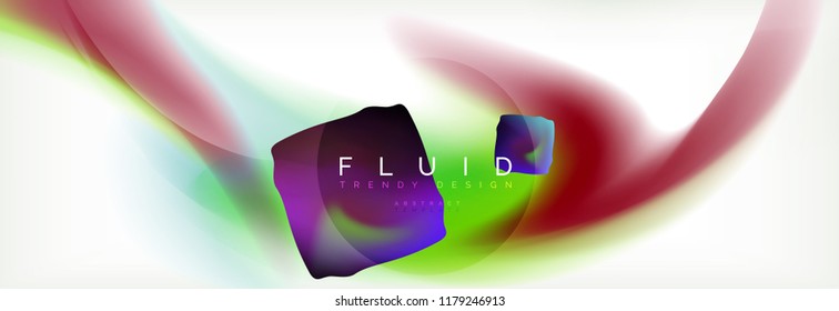 Background abstract holographic fluid colors wave design, vector EPS10