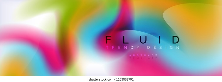 Background abstract holographic fluid colors wave design, vector EPS10