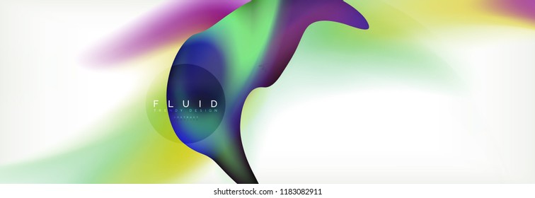 Background abstract holographic fluid colors wave design, vector EPS10