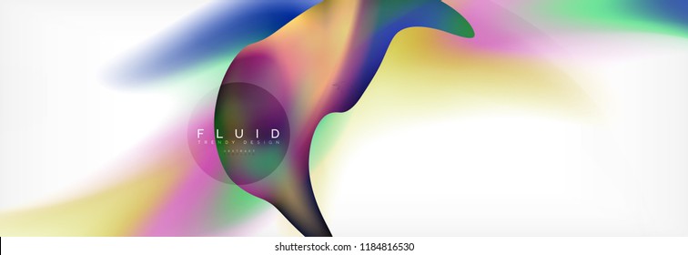 Background abstract holographic fluid colors wave design, vector EPS10