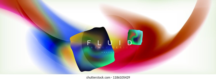 Background abstract holographic fluid colors wave design, vector EPS10