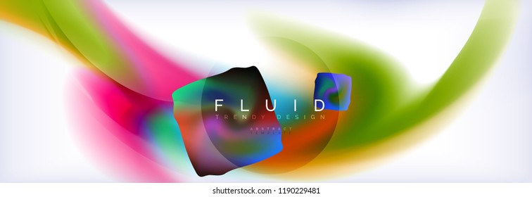 Background abstract holographic fluid colors wave design, vector EPS10