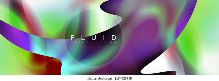 Background abstract holographic fluid colors wave design, vector EPS10