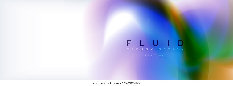 Background abstract holographic fluid colors wave design, vector EPS10