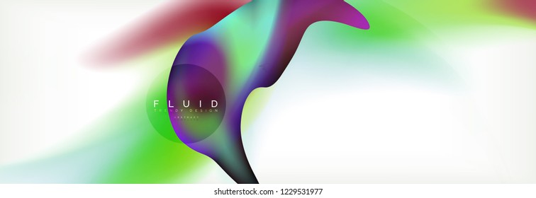 Background abstract holographic fluid colors wave design, vector EPS10