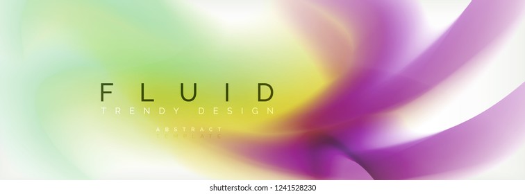 Background abstract holographic fluid colors wave design, vector EPS10