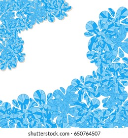 Background with abstract ice flowers. Vector illustration
