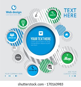 Background of abstract idea scribble bubbles. Web design template, vector background