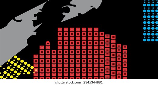 BACKGROUND ABSTRACT ILLUSTRATION RED AND SKY DOTS PATTERN DESIGN