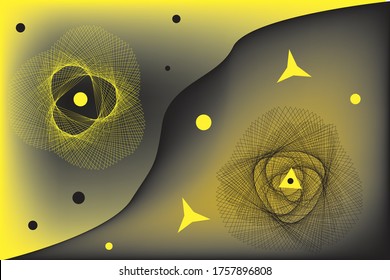 fondo con imagen abstracta sobre fondo amarillo
