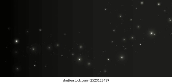 Background of abstract lights and glints of light, dust elements. Sprinkle of space dust.