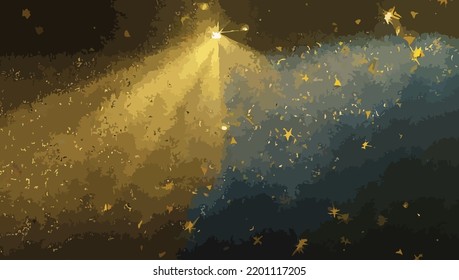 background of abstract lights with sparkles. blue gold