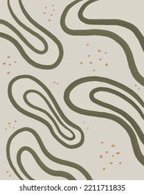 Background Abstract Line Dot Green Pattern Retro Flat Modern Simple Design Nature Floral Pattern Ornament