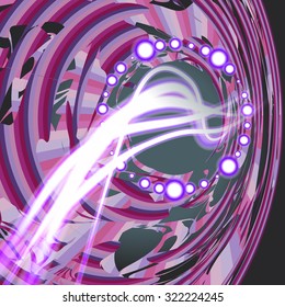 Background with abstract lines and streams of light and space portal