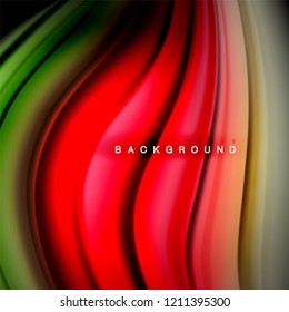 Resumen de fondo - onda de color líquido, plantilla de diseño de flujo de moda