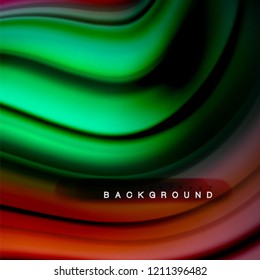 Resumen de fondo - onda de color líquido, plantilla de diseño de flujo de moda