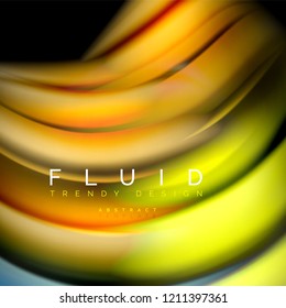 Background abstract - liquid color wave, trendy flowing design template