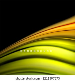 Resumen de fondo - onda de color líquido, plantilla de diseño de flujo de moda