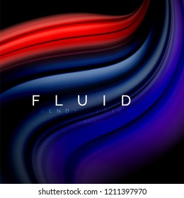 Resumen de fondo - onda de color líquido, plantilla de diseño de flujo de moda