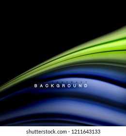 Background abstract - liquid color wave, trendy flowing design template