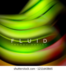 Background abstract - liquid color wave, trendy flowing design template