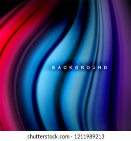 Resumen de fondo - onda de color líquido, plantilla de diseño de flujo de moda
