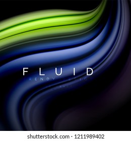 Resumen de fondo - onda de color líquido, plantilla de diseño de flujo de moda