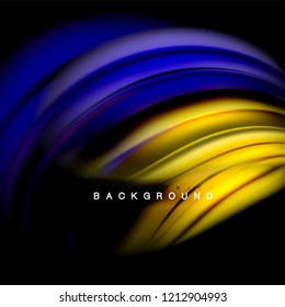 Background abstract - liquid color wave, trendy flowing design template