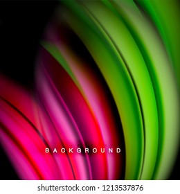Resumen de fondo - onda de color líquido, plantilla de diseño de flujo de moda