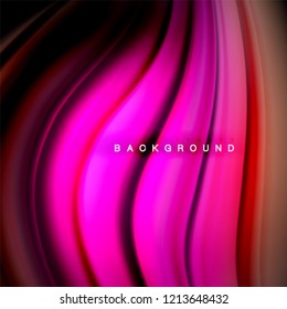 Resumen de fondo - onda de color líquido, plantilla de diseño de flujo de moda