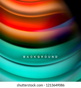 Resumen de fondo - onda de color líquido, plantilla de diseño de flujo de moda