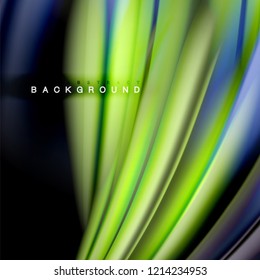 Resumen de fondo - onda de color líquido, plantilla de diseño de flujo de moda