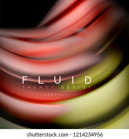 Resumen de fondo - onda de color líquido, plantilla de diseño de flujo de moda