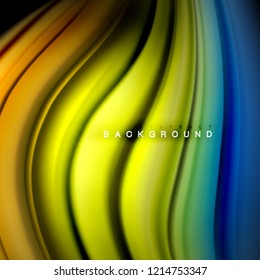 Background abstract - liquid color wave, trendy flowing design template