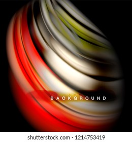 Background abstract - liquid color wave, trendy flowing design template