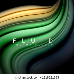 Background abstract - liquid color wave, trendy flowing design template