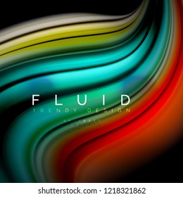Resumen de fondo - onda de color líquido, plantilla de diseño de flujo de moda