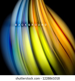 Background abstract - liquid color wave, trendy flowing design template